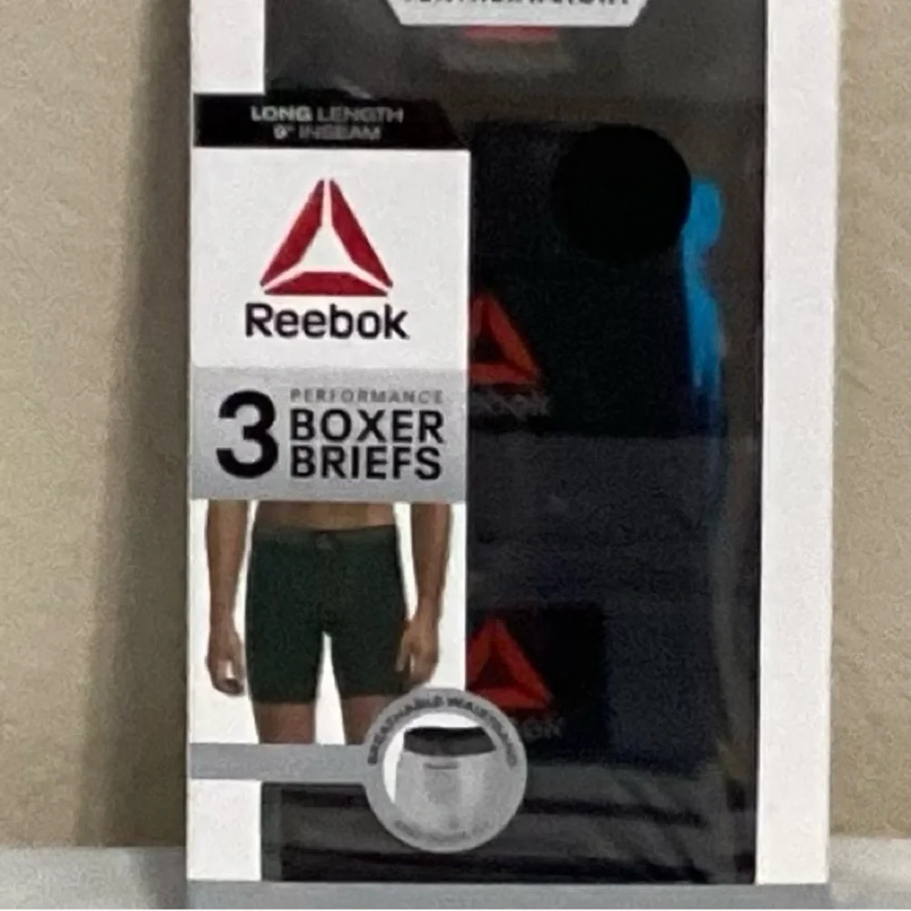 Reebok 3 Pack Black & Grey Performance Boxer Briefs